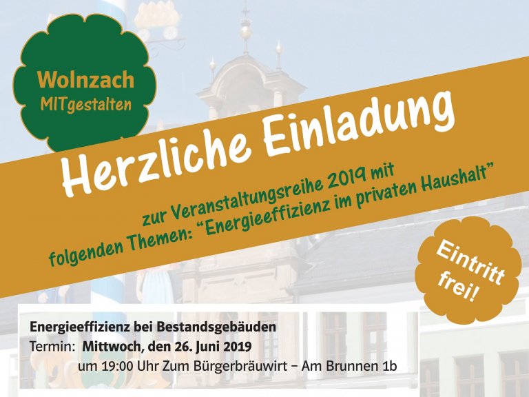 Einladung zur Veranstaltungsreihe "Energieeffizienz" 2019 - Bestandsgebäude