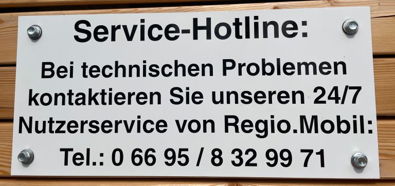 Grossansicht in neuem Fenster: Service-Hotline E-Bikestation Wolnzach