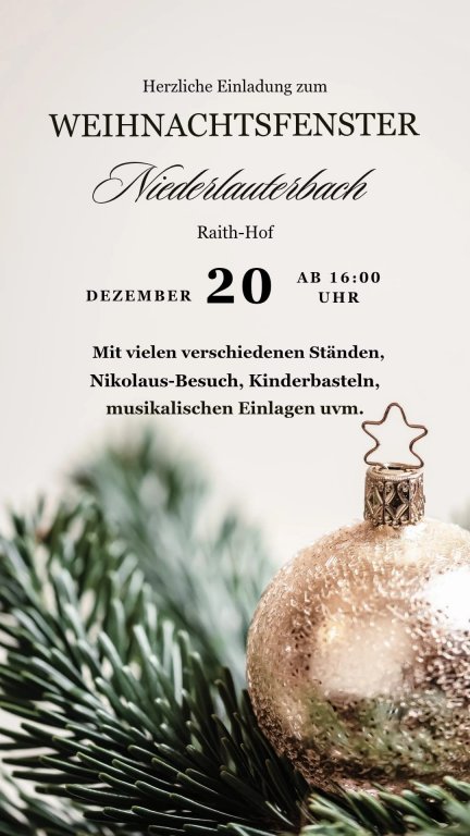 Grossansicht in neuem Fenster: Adventsfenster Niederlauterbach Grossansicht in neuem Fenster: Adventsfenster Niederlauterbach